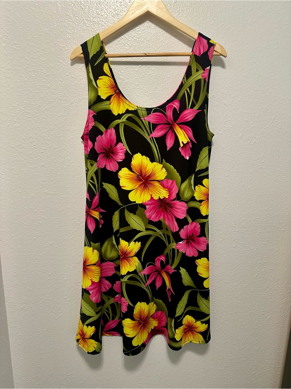 Vintage y2k Baba Hawaii Tropical Floral Tank Dress